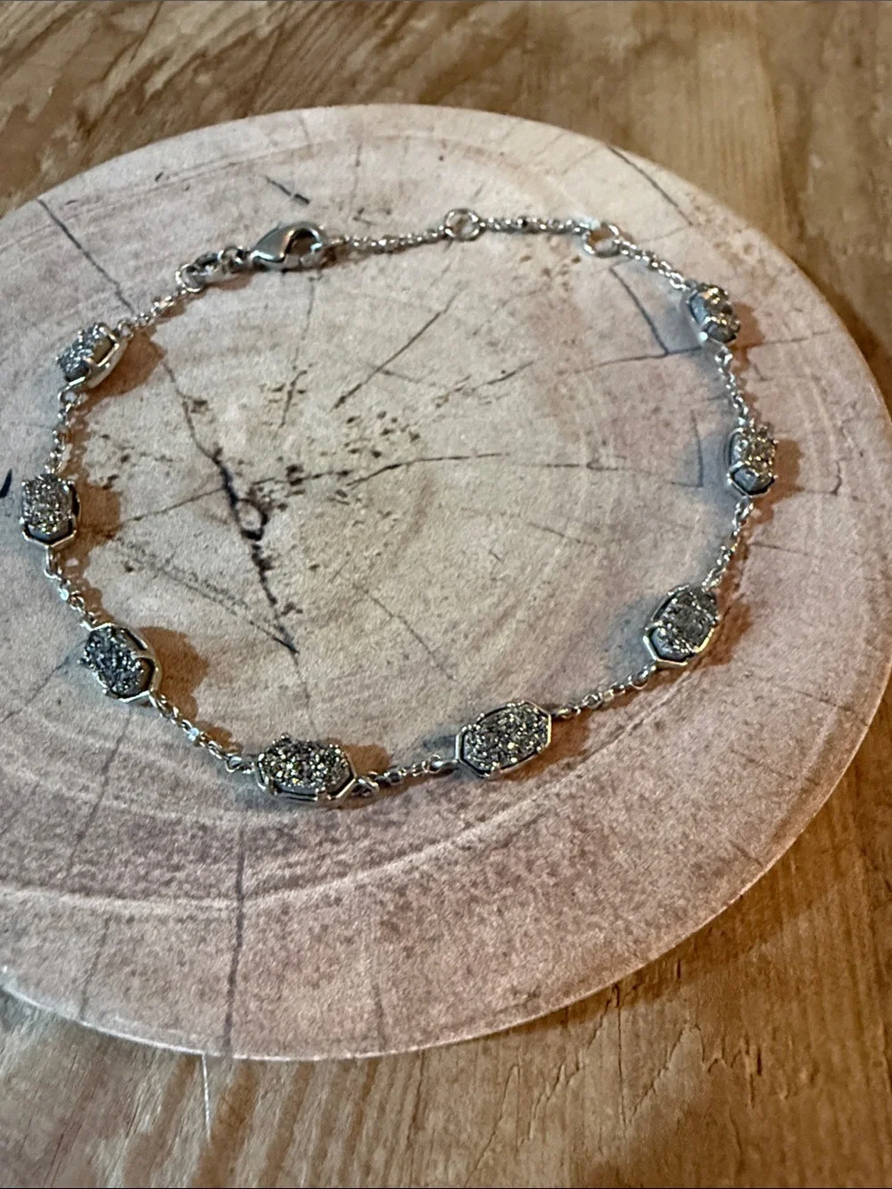 Kendra Scott Silver Druzy Link Bracelet